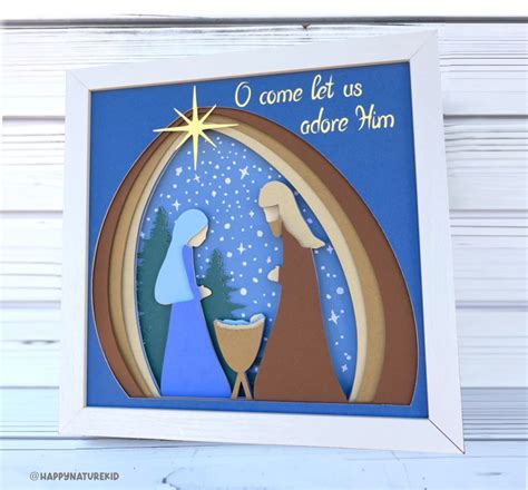 Nativity Shadow Box Svg Nativity Svg Christmas Shadow Box Etsy Australia