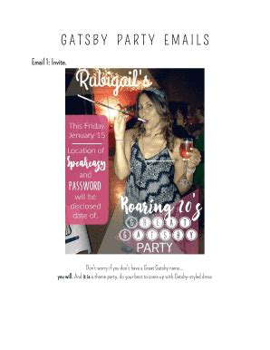 Fillable Online Gatsby Party Emails Fax Email Print Pdffiller