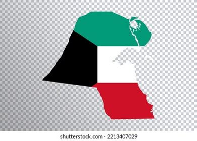 Kuwait Flag On Map Transparent Background Stock Illustration 2213407029 ...