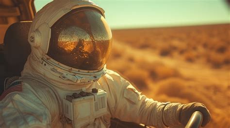 スペーススーツを着た宇宙飛行士が人間の日常的な活動をしている肖像画 無料の写真