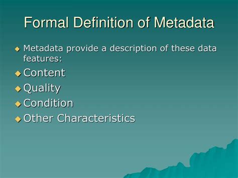 Ppt Metadata Powerpoint Presentation Free Download Id3630928