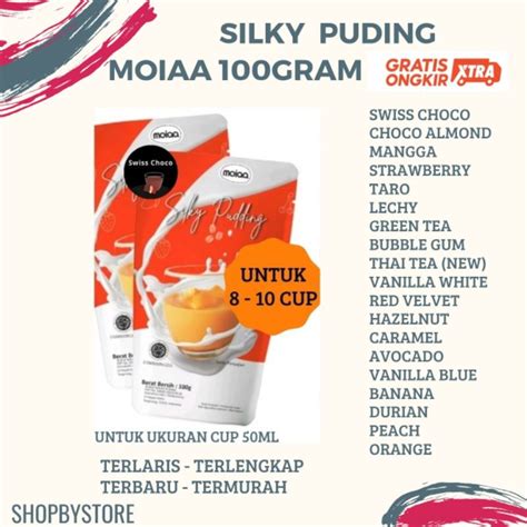 Jual MOIAA PUDDING SILKY PUDING 100 GRAM JELLY AGAR BUBUK PUDING