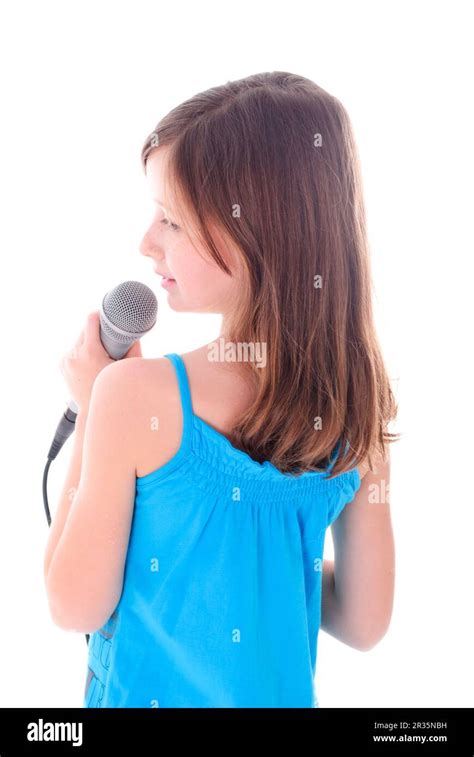 Girl Is Singing Stock Photo Alamy