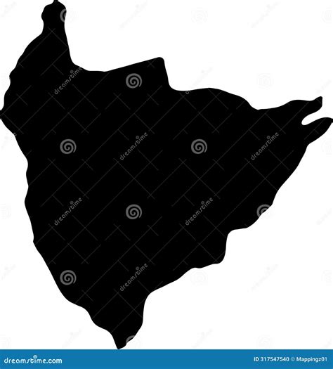 Lilongwe Malawi Silhouette Map With Transparent Background Vector