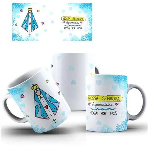 CANECA PERSONALIZADA NOSSA SENHORA APARECIDA ROGAI POR NOS AZUL