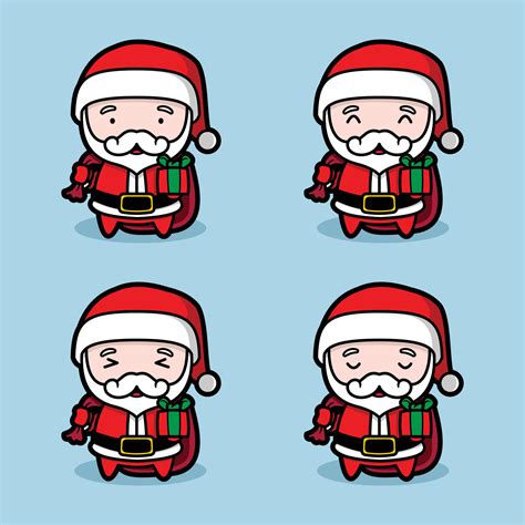 vector illustration of cute santa claus emoji 12939594 Vector Art at ...