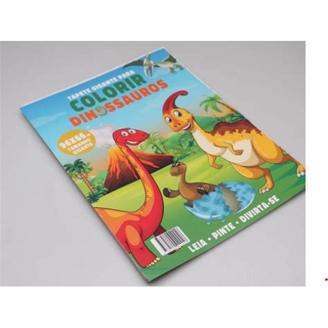 Livro Infantil Para Colorir Gigante Dinossauros Formato De Tapete