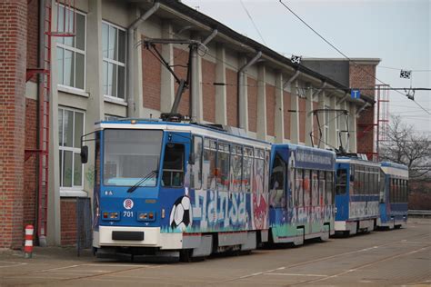 Tatra T6 Wagen 701 705 waren am 27 02 2015 auf dem Gelände der