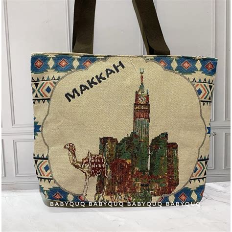 Jual New Totebag Kanvas Import Saudi Arabia Makkah Medina Oleh Oleh