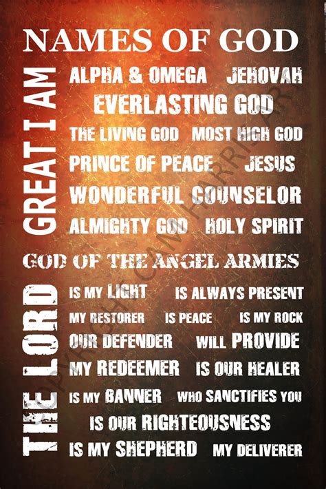 Names Of God Print 24" x 36" - Warrior Nations