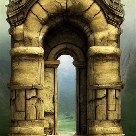 KREA Beautiful Matte Painting Of The Grand Ancient Stone Door