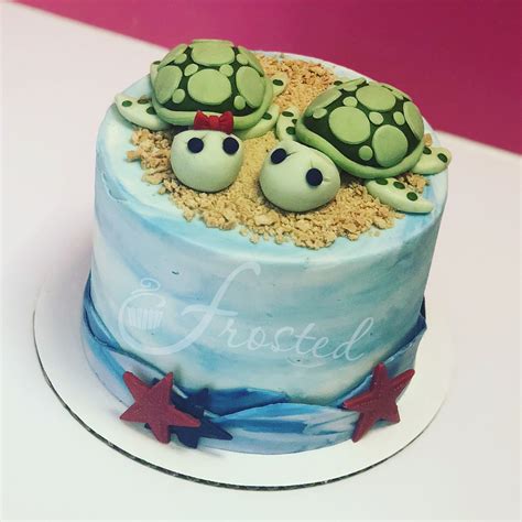 Sea Turtles In Love Vow Renewal Wedding Cake Sea Turtle Cake Turtle