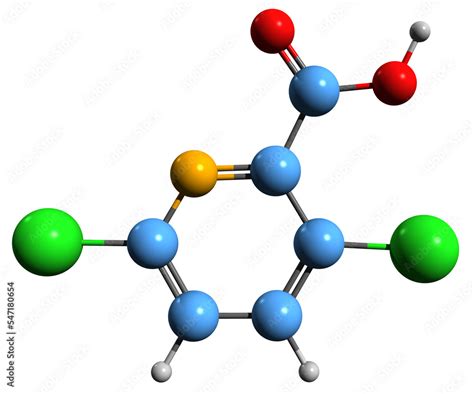 D Image Of Clopyralid Skeletal Formula Molecular Chemical Structure