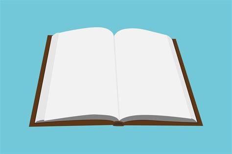 Open Book With Blank Pages Flat Illustration 13810012 Vector Art At