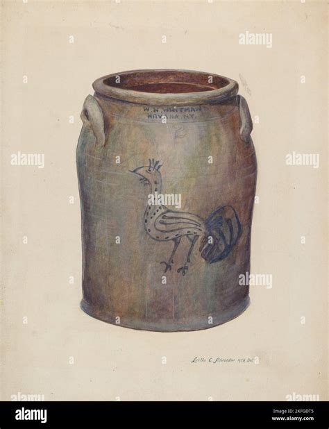 Gray Stoneware Crock C 1939 Stock Photo Alamy