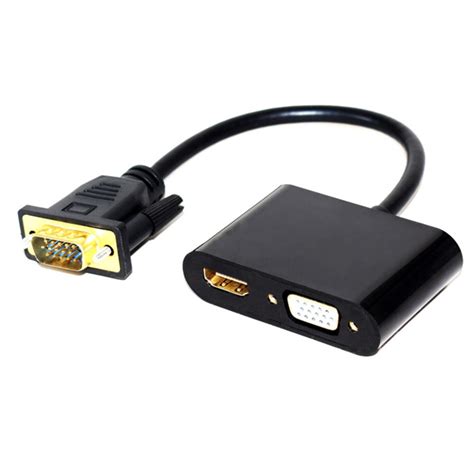 2-in-1 VGA to HDMI VGA Splitter converter VGA in to HDMI&VGA out ...