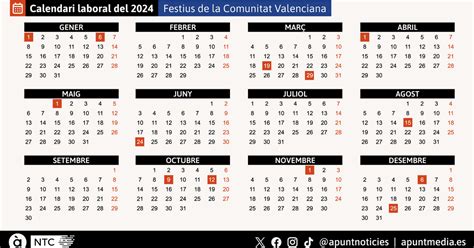 Consulta El Calendari Laboral Del 2024 A La Comunitat Valenciana À Punt