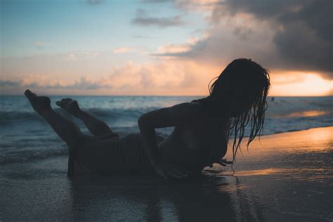 Yoga, woman, beach, sunset, ocean, sea on Behance