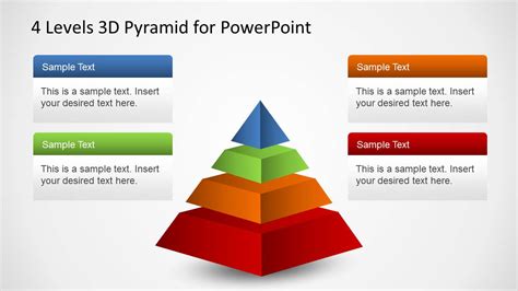 4 Levels 3D Pyramid Template for PowerPoint - SlideModel