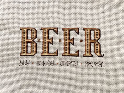 Beer Beer Themed Cross Stitch Pattern Pdf Dad Men Father Etsy Uk