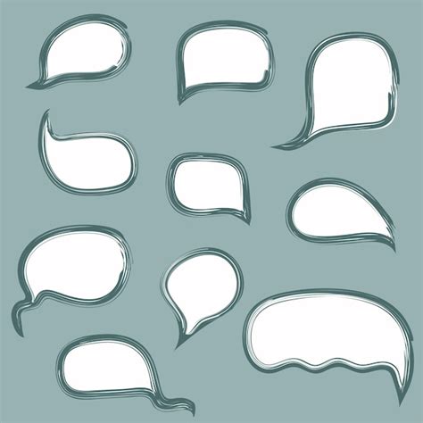 Premium Vector | Set of hand drawn cartoon speech bubbles