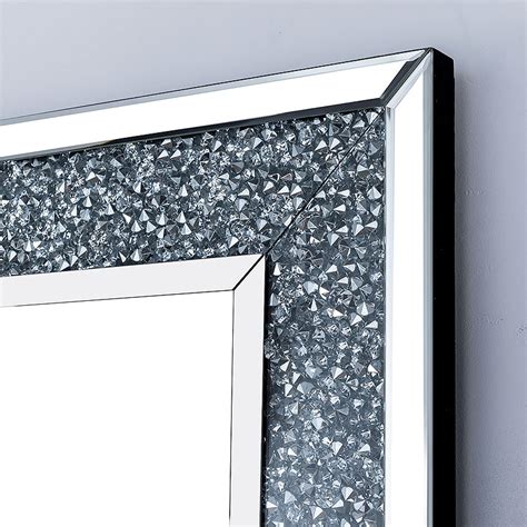 Diamond Crush Wall Mirror With Crushed Crystals Frame Cm Picture