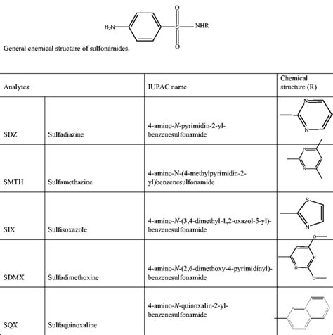 Chemical structure of the examined sulfonamides | Download Scientific ...