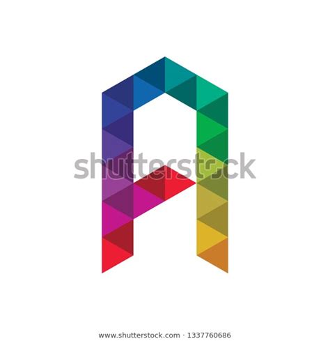 Letter Uppercase Polygon Colorful Font Alphabet Stock Vector Royalty