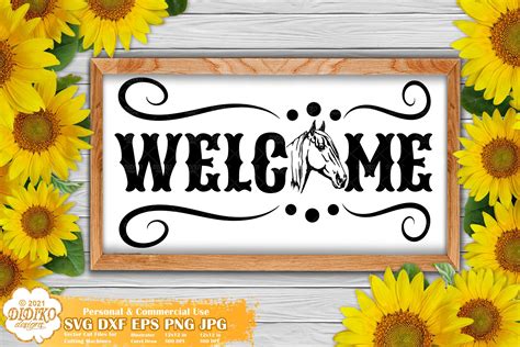 Welcome Farmhouse Sign Svg Horse Sign Svg Cricut Didiko Designs