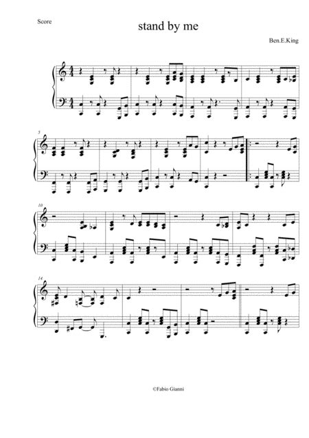 Stand By Me Arr Pianoplayer By Ben E King Sheet Music For Piano