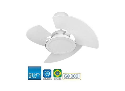 Ventilador De Teto Aventador Branco Led 3 Pás Silencioso Tron o