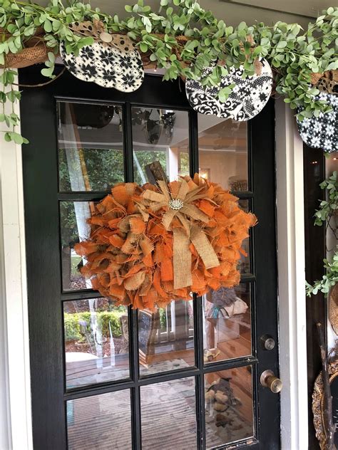 Diy Dollar Tree Rag Pumpkin Wreath The Shabby Tree Diy Fall Wreath