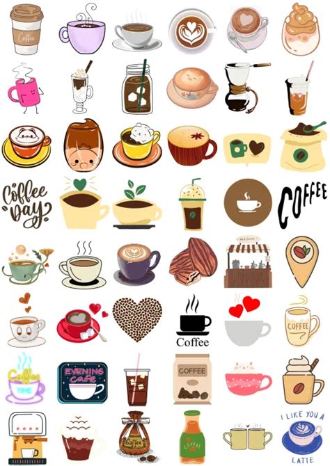 48 pcs Coffee Stickers (Clear) | Lazada PH