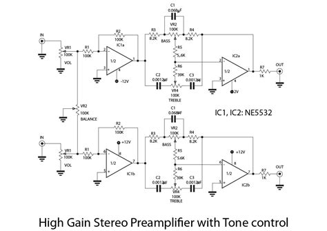 Circuito de pré amplificador NE5532 Construindo Circuitos Diferentes