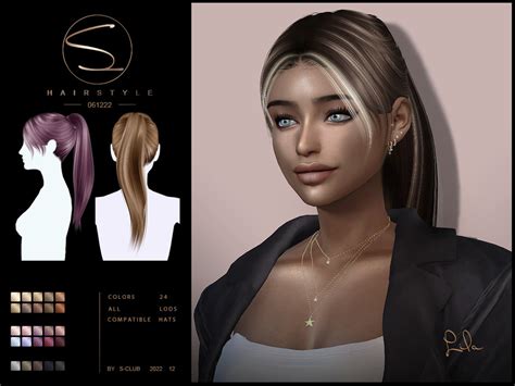 The Sims Resource - Long ponytail hairstyle(LILA061222) by S-CLUB