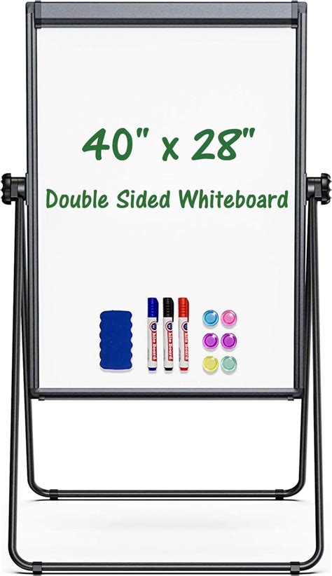 Stand White Board Magnetic 40 X 28 Inches Dry Erase Board Double Sided Height