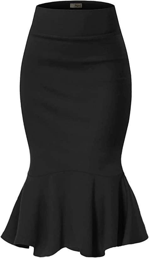 Handc Women Premium Nylon Ponte Stretch Office Pencil Skirt High Waist Made In The Usa Below Knee