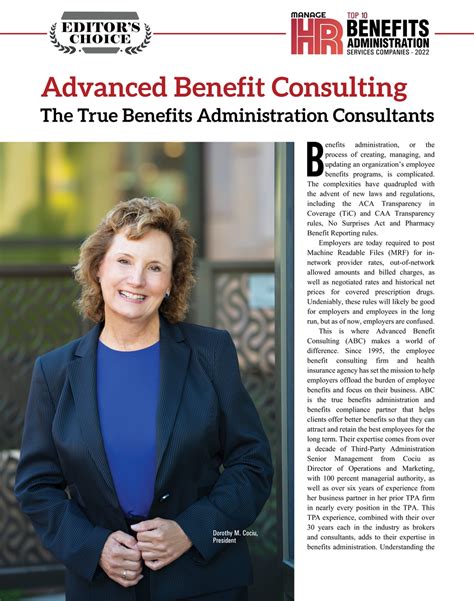 Advanced Benefit Consulting Named Editors Choice Of Top 10 Benefits