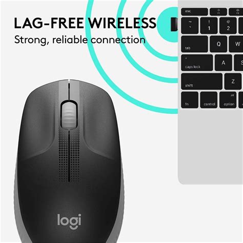 Buy The Logitech M190 Full Size Wireless Mouse Charcoal 910 005913 Online Nz