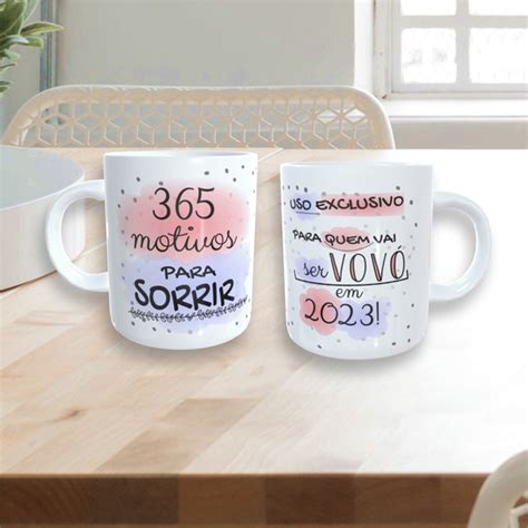 Kit de 2 Canecas de Porcelanas Vovó e Vovô Elo7