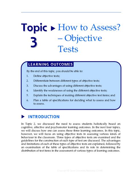 How Many Types Of Objective Tests Are There