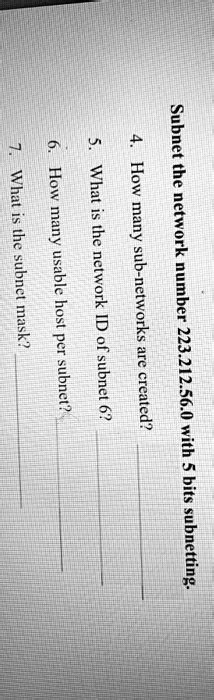 SOLVED What Is The Subnet Mask How Many Usable Hosts Per Subnet What