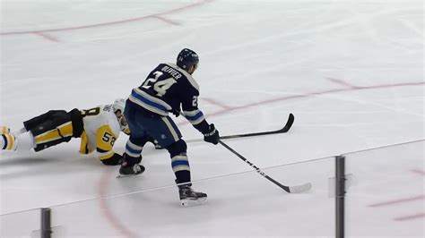 Pit Cbj Olivier Scores Goal Against Alex Nedeljkovic Columbus Blue