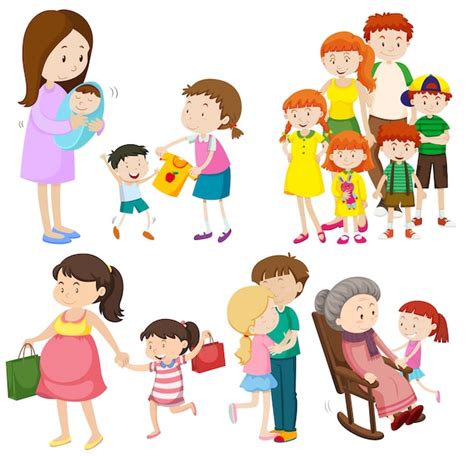 Different Generations Clip Art