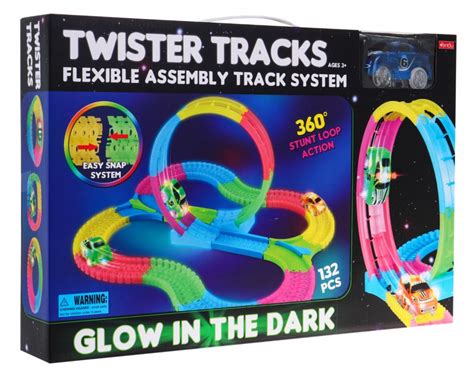 Tamsoje šviečianti trasa Twister Tracks 132 elementai modelis