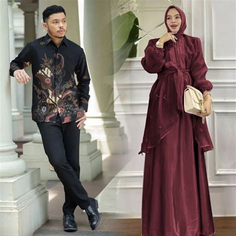 Jual Batik Couple Termurah Gamis Brukat Couple Fidelya Baju Couple Pasangan Dress Couple