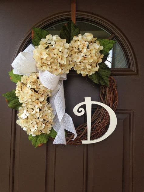 Grapevine Initial Wreath Front Door Decor Year Round Wreath Etsy