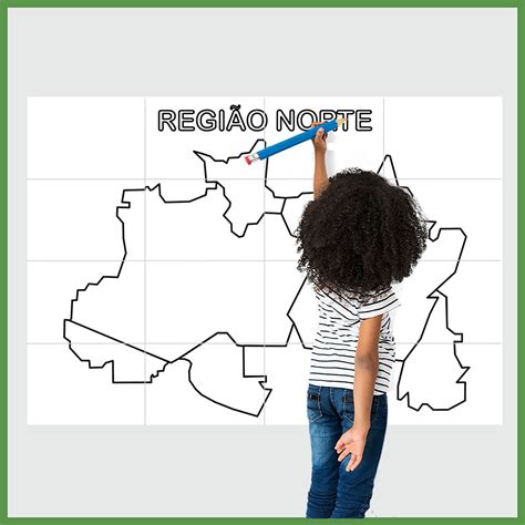 Mapa Da Regi O Norte Do Brasil Gigante Para Imprimir Montar E Colorir