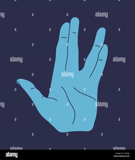 Hand Making Vulcan Salute Gesture Live Long And Prosper Hand Sign