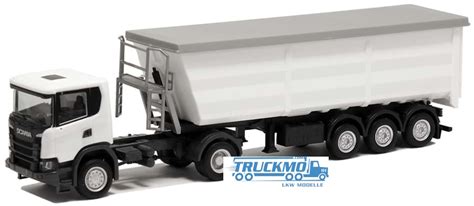 Herpa Scania CG17 steel trailer white BM000508 TRUCKMO Modèles